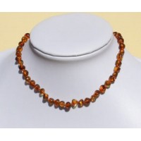 Alma Baby Necklace Amber Rounded Cognac